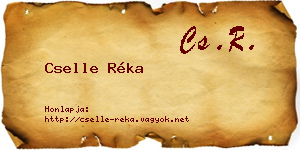 Cselle Réka névjegykártya